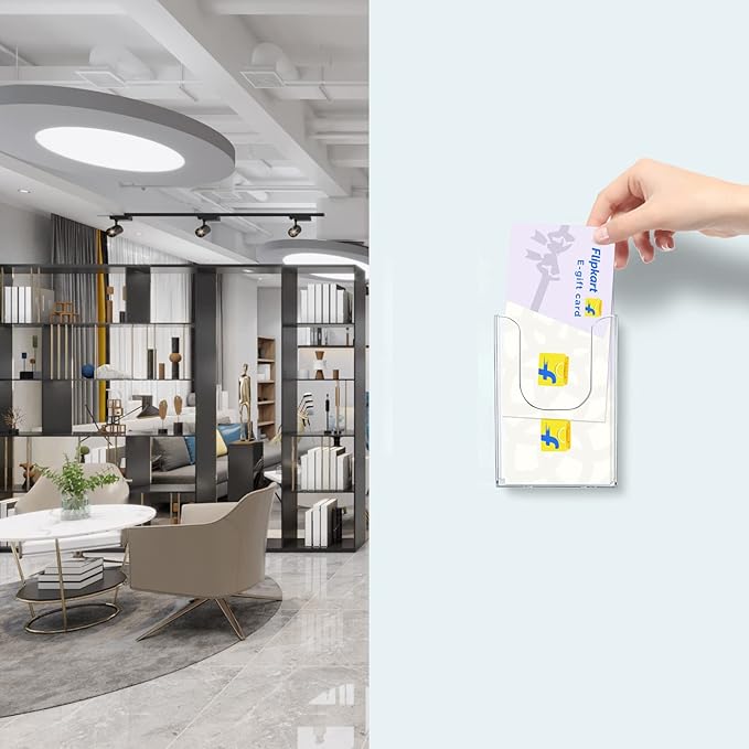 zavekia Brochure Holder, 4 x 6 Inches Brochure Holder Wall Mount Literature Holder Clear Flyer Holder Wall Mounted (6 pack)