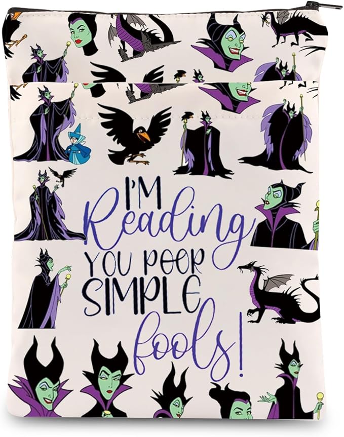 KEYCHIN Villain Witch Book Sleeve Villain Movie Fans Gifts I'm Reading You Poor Simple Fools Book Cover Protector for Bookish Book Nerd (I'm Reading-BS)