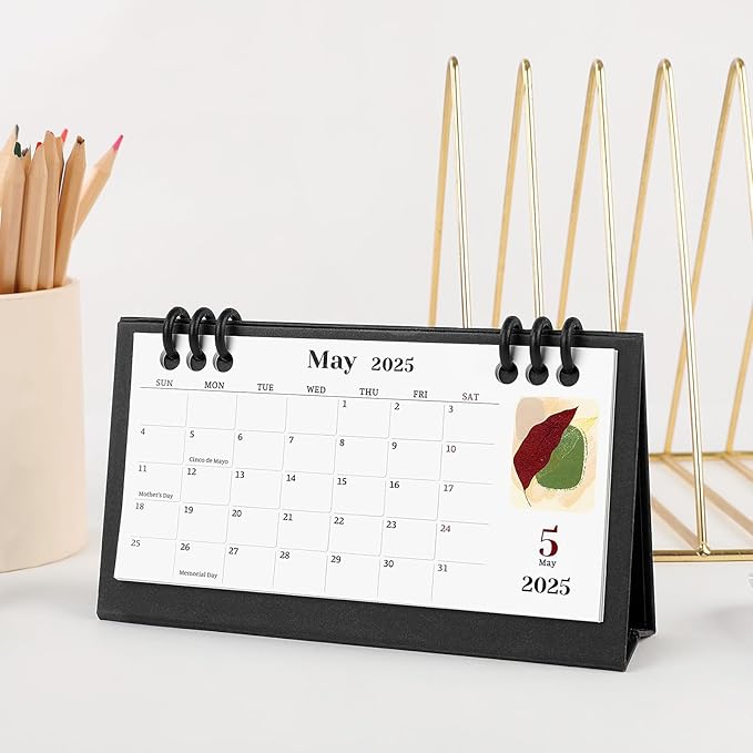 Small Desk Calendar 2024-2025, 6.8" x 3.7", 2025 Desk Calendar - Runs From Nov. 2024 Until Dec. 2026, 26 Months Mini Desktop Calendar for School, Home and Office Supplies