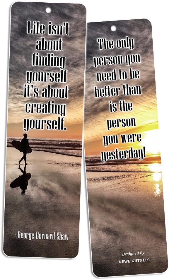 Inspirational Quotes Bookmarks Cards (12-Pack) for Inspiring and Encouraging Men and Women - Stocking Stuffers Encouragement Tool - Bible Study Church Supplies Teacher Classroom Incentive Gifts