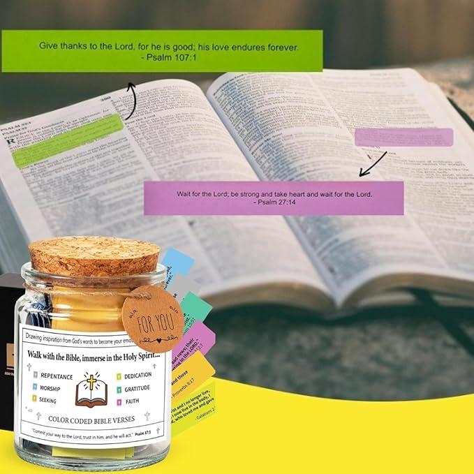 Bible Verses in a Jar,Bible Verses for Emotions and Feelings, Bible Jar of Virtues for Daily Character Development & Spiritual Enrichment, 90 Coloring Bible Cards for Christian Easter Gift (B)