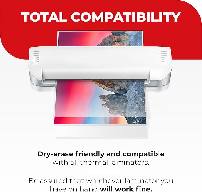 3MIL Thermal Laminating Sheets (100 Count) 11.5x17.5 inch, Dry-Erase Friendly Laminating Pouches, Compatible with Laminators Crystal Clear Laminated Finish