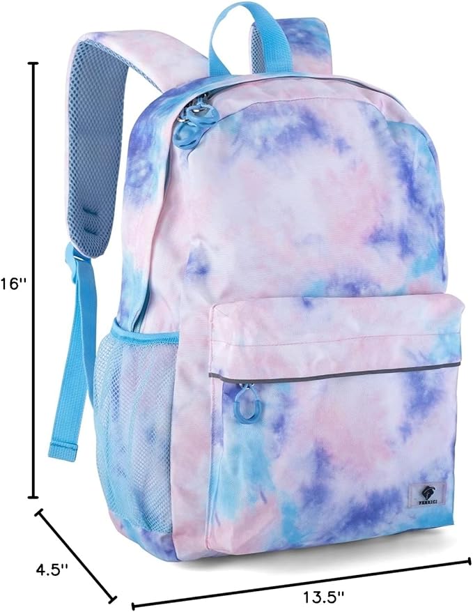 Fenrici Tie Dye Backpack: The Perfect Girls' Backpack for School, Teens and Kids with Padded Laptop Compartment, Tie Dye, Pink, 16 Inch