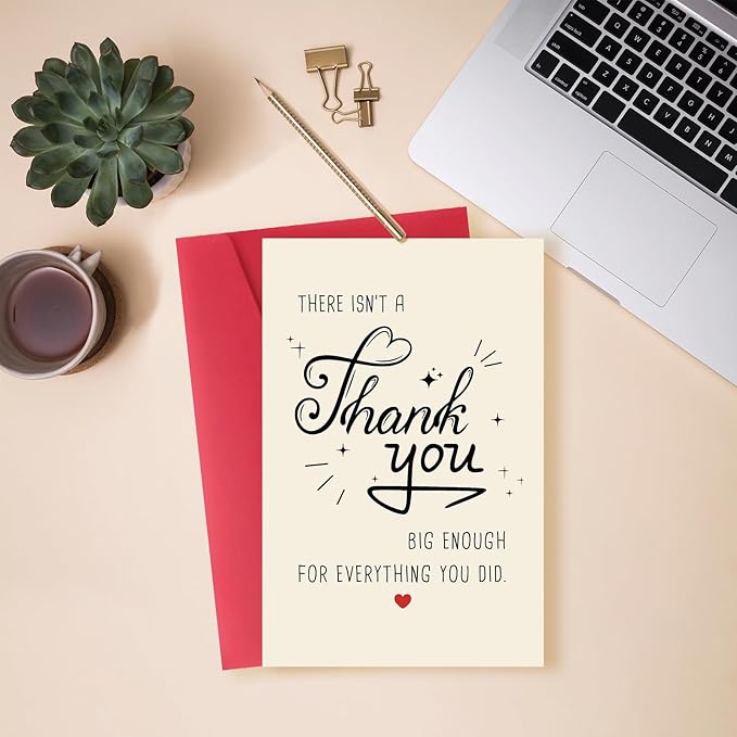 Funny Thank You Gifts for Men Women, Simple Thank You Card for Teacher Boss Coworker, There Isn’t A Thank You Big Enough