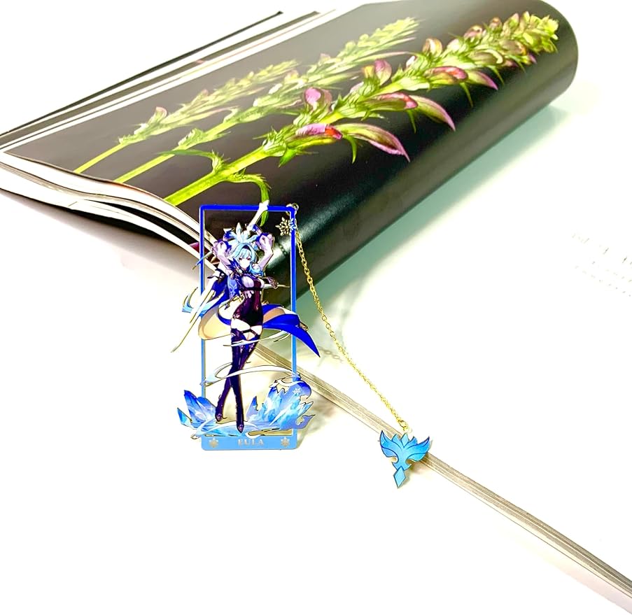 Genshin Impact EULA Metal Bookmark - Anime Figure Merch with 3D Display Box - Birthday Gifts for Fans Friends Gamer Book Lovers - Zllada