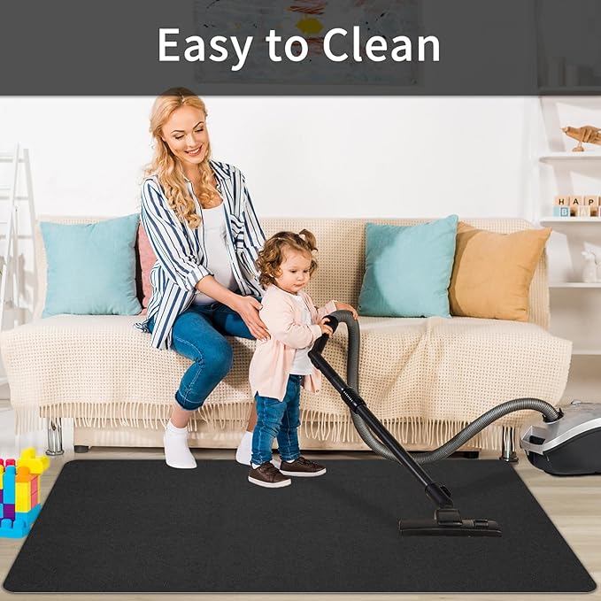 SHAREWIN Office Chair Mat for Hardwood/Tile Floor, 55"x35" Computer Gaming Chair Mat, Under Desk Low Pile Office Rug, Easy-Clean Floor Protector Mat, Black