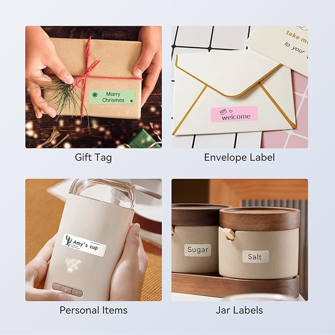 NIIMBOT Label Maker Tape for D11/D110/D101 Label Maker, 12 x 40 mm (0.47'' x 1.57'')-160 Tapes/Roll for Home Office Labeling Tape Replacement, Zoo Pattern