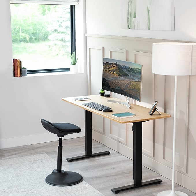 VIVO Bamboo 60 x 24 inch Universal Solid One-Piece Table Top for Standard and Sit to Stand Height Adjustable Home and Office Desk Frames, DESK-TOP60O