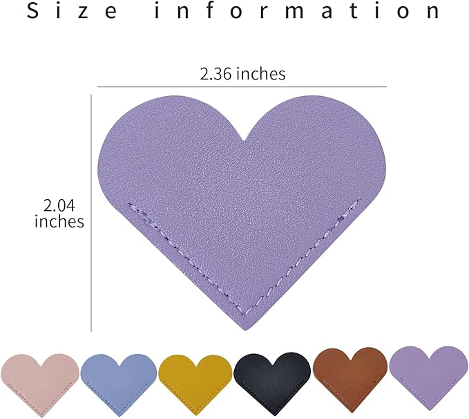 6 Pcs Leather Heart Bookmarks Cute Corner Bookmarks Book Accessories Reading Gifts