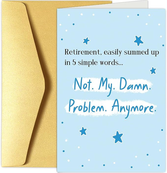 Funny Retirement Card for Coworker Friend, Happy Retirement Card for Men Women, Humorous Retirement Card Gift for Him Her