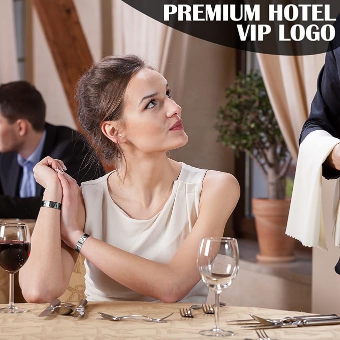 200 Pack VIP Wristbands for Events VIP Bracelets Paper Waterproof Party Wristbands for Events Amusement Parks Concerts Fairs Festivals, 0.79 x 10 Inch(Silver)