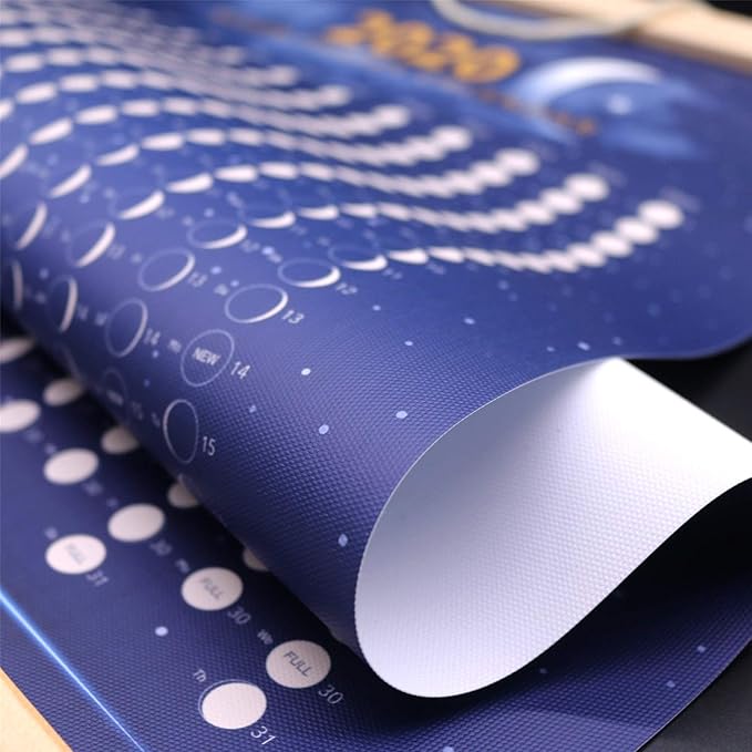 2025 Moon Phase Calendar Print Poster Vertical Canvas Material Lunar Cycle Chart Ready to Hang with Frame Space Wall Art Decor (16 X 24 Inch)