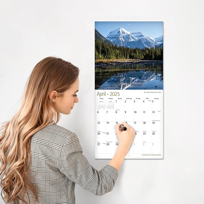RED EMBER Select - Untamed & Scenic Rocky Mountains 2025 Wall Calendar 12 Month | 12" x 24" Open | Thick & Sturdy Paper | Giftable | Calendar 2025