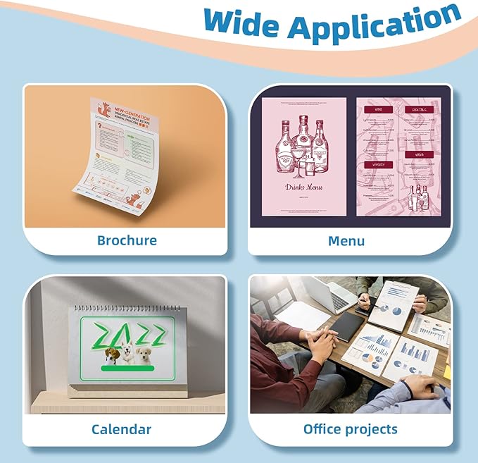 Uinkit 37lb Thin Flyer Paper Glossy 8.5x11 Inkjet 240 sheets Single Side DIY Chip Bag 135gsm Photos Picture for Inkjet Printer with Dye Ink Printer Letter size A4 Brochure