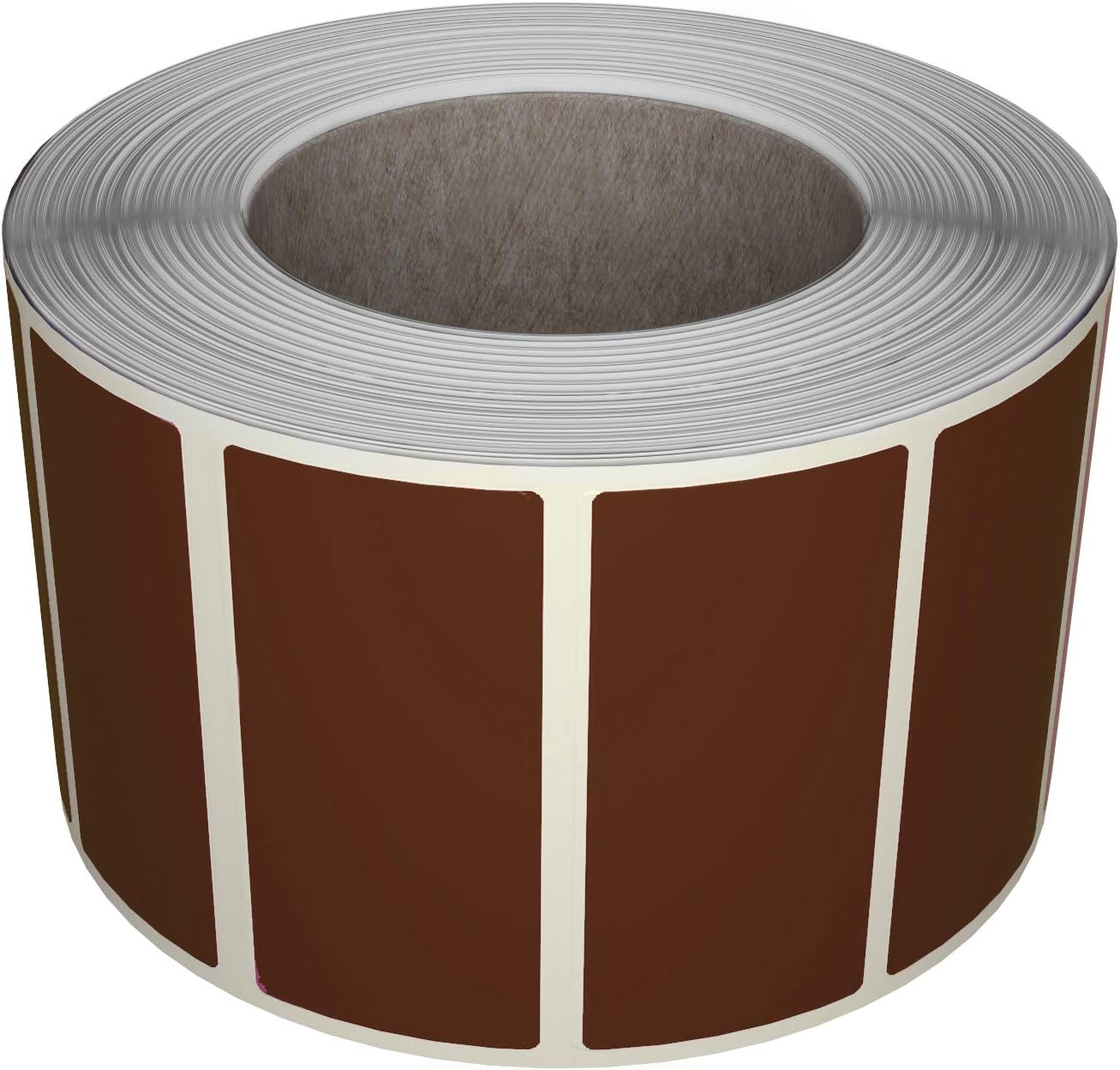 Royal Green Rectangular Color Coding Sticker Roll - Write On Labels for Folders, Organizing & More, 1.57" x 0.75" Stickers to Write On Name Tags for Office Supplies & Organization, 500-Pack (Brown).