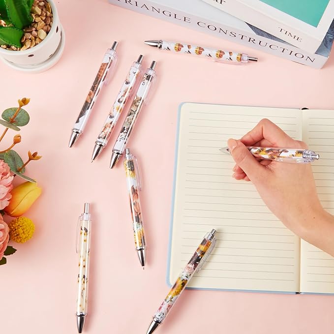 Ireer 8 Pcs Ballpoint Pens for Women 1.00 mm Cute Black Ink Fancy Pens Fine Point Smooth Writing for Journaling Aesthetic Office Supplies(Horse)