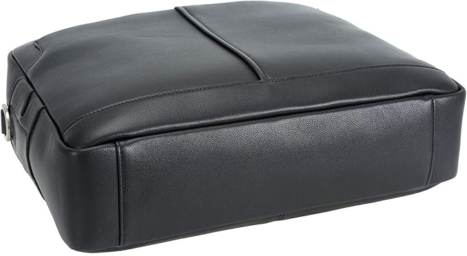 Polare Leather Briefcase for Men Business Travel Messenger Bags 15.6 Inch Laptop Bag YKK Metal Zipper