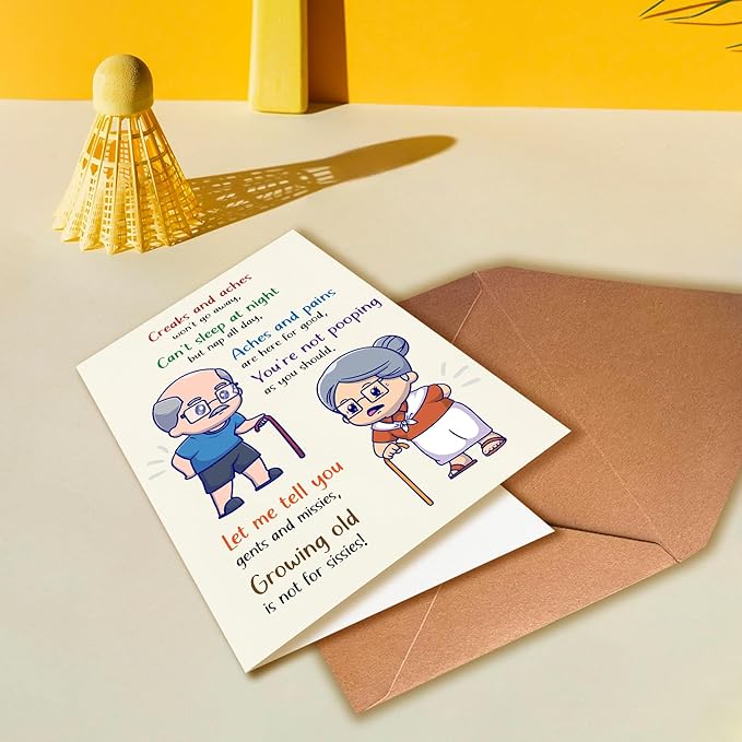 Funny Happy Birthday Card, Humorous Birthday Card, Funny Birthday Card For Him, 50th 60th 70th 80th 90th Birthday Card, Birthday Card Suitable For Grandpa and Grandma