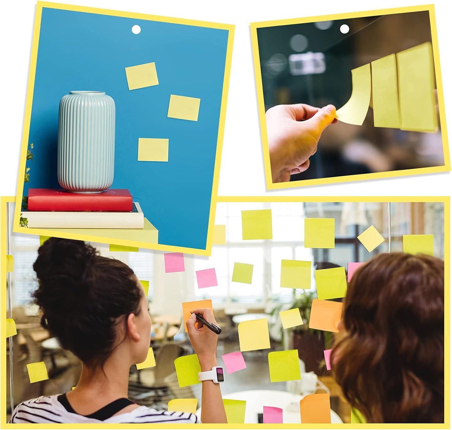 24 Pads Mini Sticky Notes,2 x 1.5 Sticky Notes Small,2400pcs Notes Pads,Strong Self-Adhesive Notes,Yellow Bulk Tiny Pads Easy to Post Notes for Office Supplies,School,Daily Life(100 Sheets/Pad)