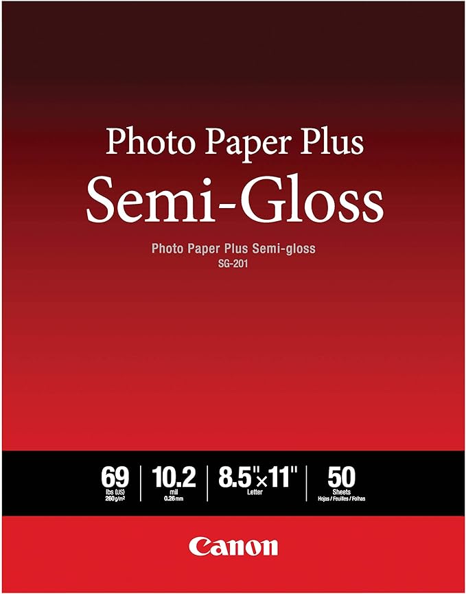 Canon Photo Paper Plus Semi-Gloss Letter Size (50 Sheets) (SG-201 LTR)