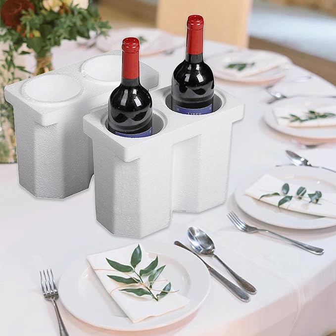 Universal Double Bottle Wine Shipping Box with Protective Foam Wine Shipping Box for Glasses Corrugated Paper Shipping Boxes All-in-One Protective Wine Shipper Wine Boxes for Moving Wine Bottle