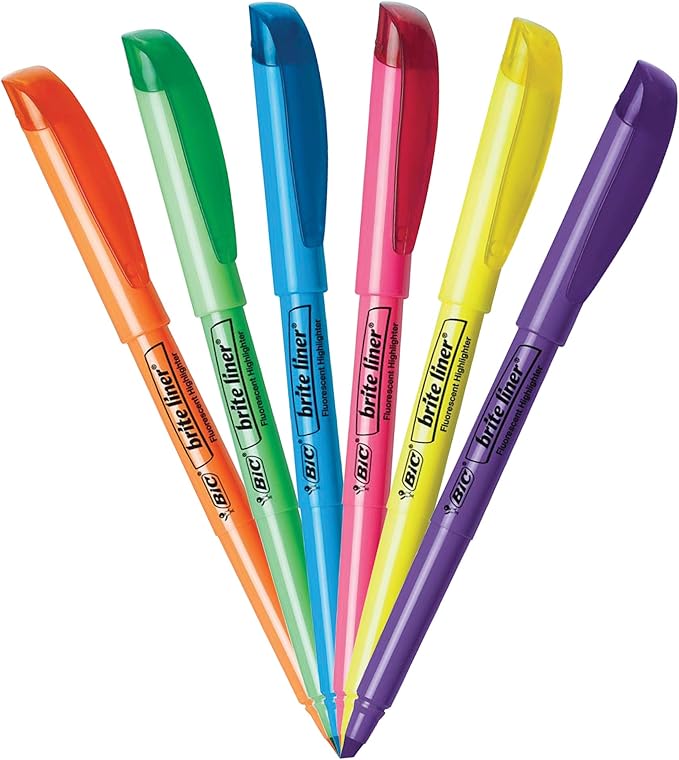 BIC Brite Liner Highlighters, Chisel Tip, 12-Count Pack of Orange Highlighters, Ideal Highlighter Set for Organizing and Coloring