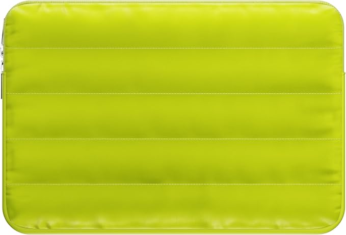 LS-M Puffy 13-14 Inch Laptop Sleeve Case for Women Men Cute Carrying Cover Compatible with MacBook Air M2, MacBook Pro 14 Protective Portable Case (Green, 15-16inch)