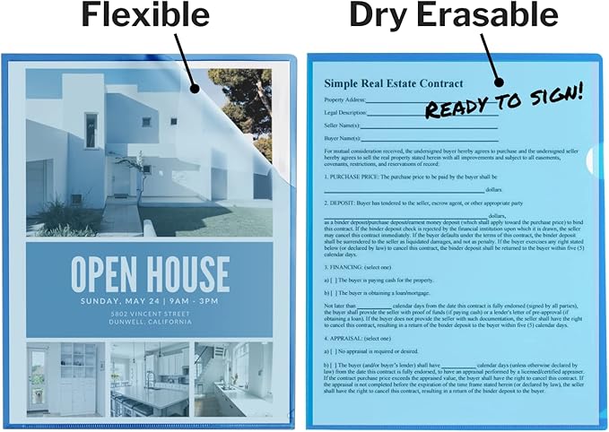 Dunwell Clear Plastic Folders Sleeves (12 Pack, Assorted Colors) - Plastic Sleeves for Paper 8.5x11, Transparent Project Folders with Plastic Paper Sleeves, Poly File Jacket for Documents