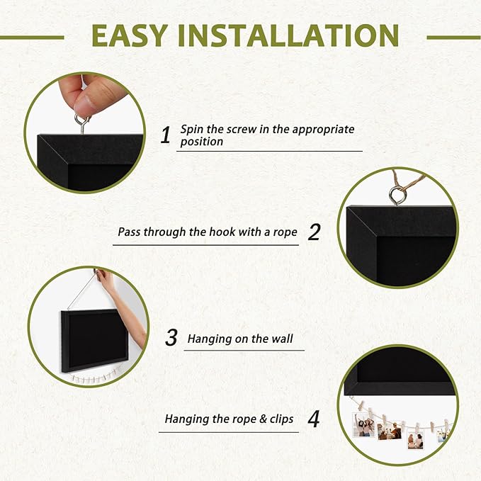 Double-Sided Black Cork Board with Linen, 30" x 20" Hanging Wood Framed Large Bulletin Board, Picture Display Vision Board Kit Corkboards for Wall Room School Office Decor, 20 Pushpins