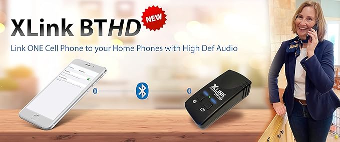 Xtreme Technologies XLink BT HD - Only High Definiton Audio Bluetooth Cell to Home Telephone Adapter (One Cell Phone)