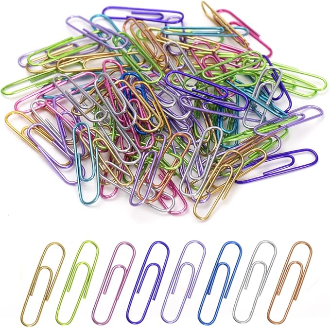 Paper Clips, 240pcs Medium Size Colored Paper Clip, PaperClips Assorted Colors, Paper Clips for Paperwork Office School and Personal Use