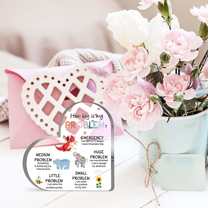 Mental Health Decor, Psychotherapy Affirmations Heart Acrylic Sign, School Counselor Sign, Therapy & Counseling Office Decor, Therapy Mental Health Gifts for Social Worker Classroom School Counseling