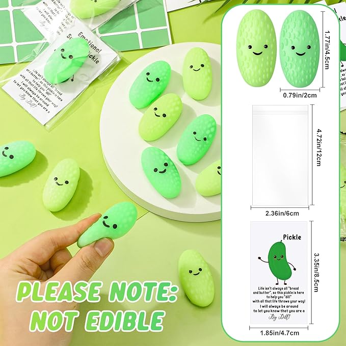HyDren Christmas Emotional Stress Ball Gifts Bulk Cute Pickle Squeeze Mini Stress Relief Ball Gift Employee Appreciation Gifts Inspirational Cards Students