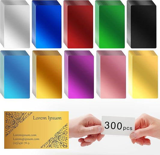300 Pcs Metal Business Card Blanks Colorful Metal Business Cards for Customize Name Card Reliable and Sturdy Multipurpose Aluminum Business Card Blanks DIY Cards (3.38'' x 2.12'' x 0.01'')…