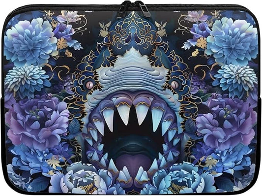 SharkPeony Printed Computer Bags for Laptops for Women Men, Shockproof 12 Inch Laptop Case Bag Washable Messenger Bag with Zipper, Laptop Case Computer Carrying Cover Easy to Carry