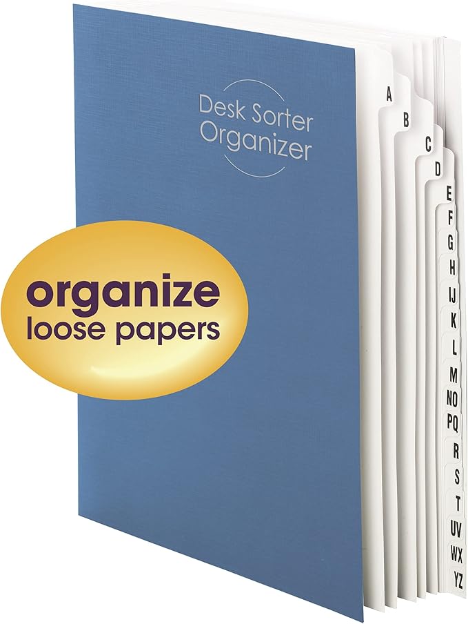Smead Desk File/Sorter, Alphabetic (A-Z), 20 Dividers, Letter Size, Dark Blue (89282)