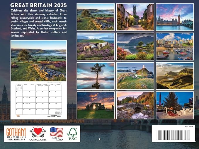 Great Britain Calendar 2025 Monthly Wall