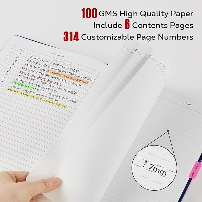 Thick Notebook Journals for Writing, Hardcover College Ruled Notebook Lined Journal for School Office Women and Men Work Organization, B5, 7.1'' X 10'', Burgundy, 320 Pages