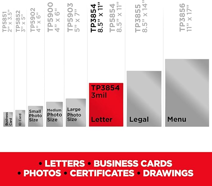 Scotch Thermal Laminating Pouches, 200 Pack Laminating Sheets, 3 Mil, 8.9 x 11.4 Inches, Holiday & Craft Supplies, For Use With Thermal Laminators, Letter Size Sheets