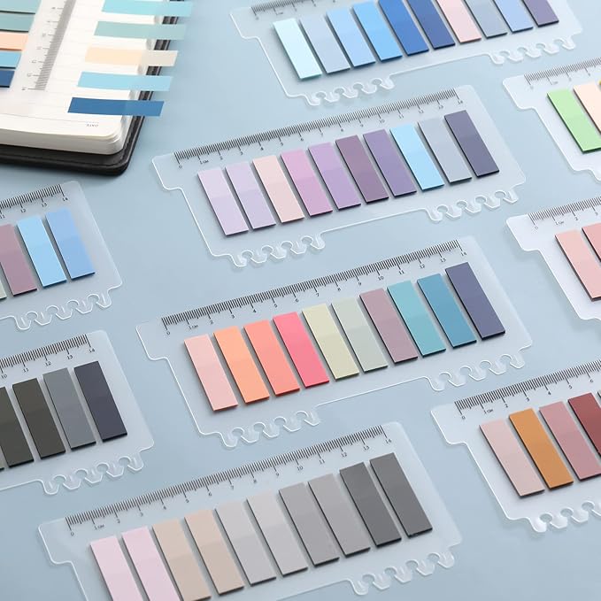 2000Pcs Sticky Tabs for Annotating Books, Clear Sticky Notes for Binders, Page Markers for Notebooks, Multi-Colored Writable and Repositionable Book Flags Strip Index Tabs