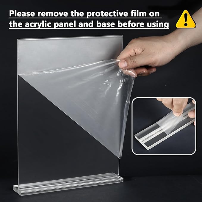 MaxGear Acrylic Sign Holder 8.5x11 Inches 18 Pack, Double Sided Clear Display Stand Table Top Paper Holder, Vertical Menu Flyer Stand, Plastic Frame for Stores, Restaurants, Hotels, Office