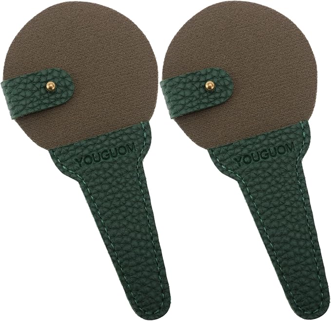 Embroidery Scissors Sheath Protector Craft Scissors Storage Cover Leather Case, 2Pieces Green