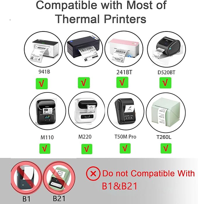 2inch Square Thermal Labels Self-Adhesive, 420 Sheets/3 Roll Printer Labels for Business and Home, Thermal Sticker for/Shipping/Packaging/DIY Logo Design/Thanks Card/Inventory