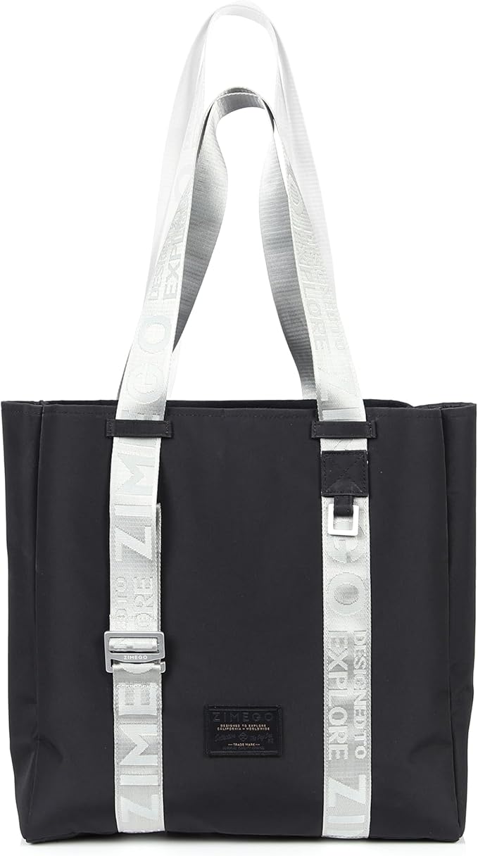 ZIMEGO Unisex Two-Tone Gym Tote Bag - Stylish Everyday Travel Tote with Double Top Handles