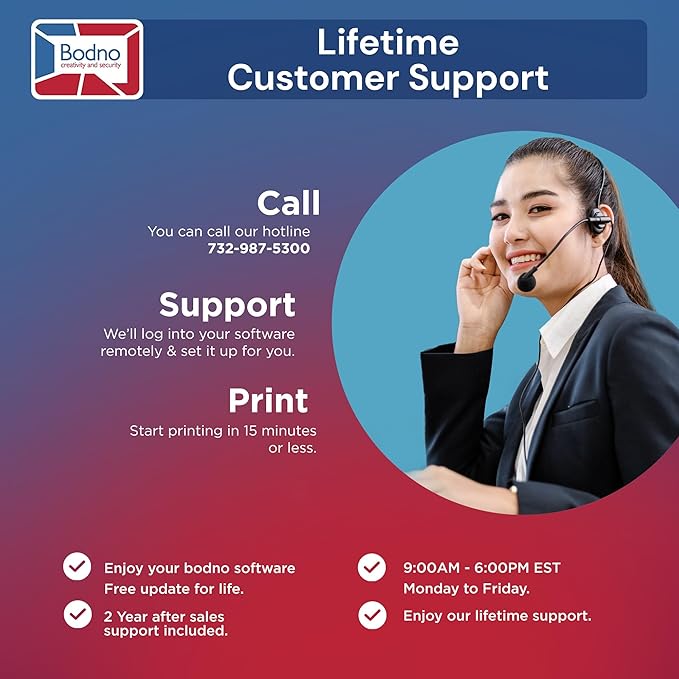 Bodno Magicard D Dual Sided ID Card Printer & Complete Supplies Package ID Software - Gold Edition