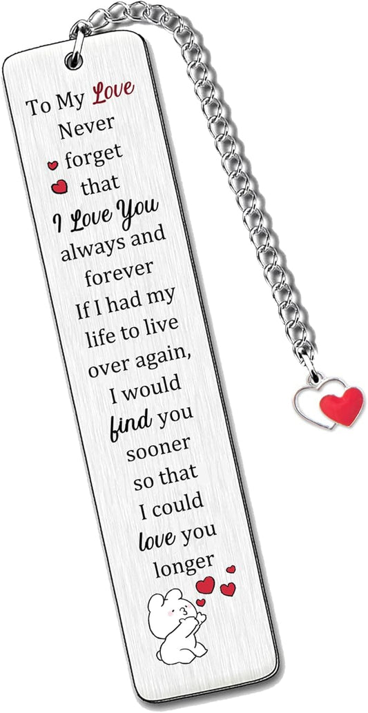 Wife Husband Bookmarks Birthday Gift Man Woman Valentines Day Christmas Love Bookmarker Distance White Day Present Appreciate Wedding Anniversary Reminder Keepsakes Girlfriend Boyfriend Engagement