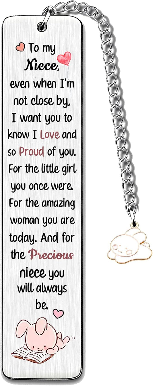 Niece Bookmarks Birthday Gift Christmas Encourage Bookmark Teens Graduation Distance Farewell Back to School Present Appreciate Reminder Go to University I Love Proud of You Keepsakes from Aunt Uncle