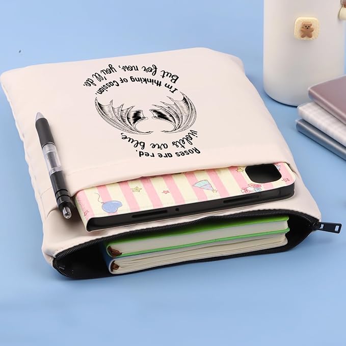 Roses are Red Violets are Blue Books Lover Gift Bat Boys Book Sleeve Book Merch Gift for Fans (Thinking of Cassian-b)