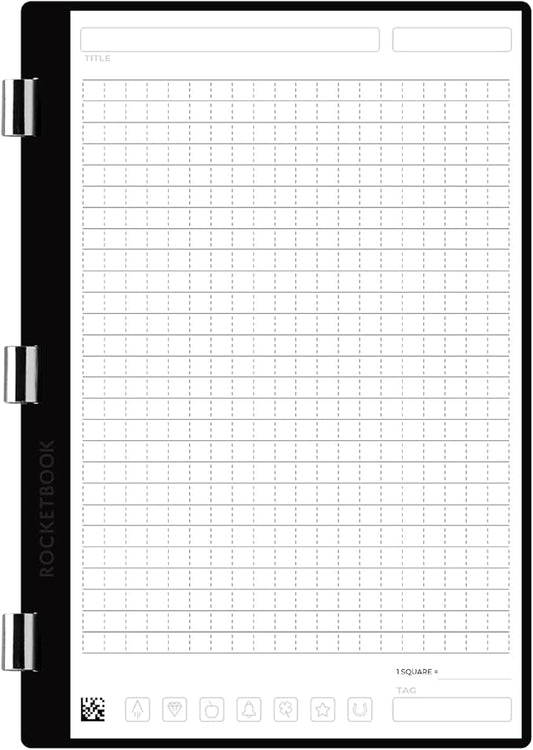 Rocketbook Pro Graph Page Pack | Scannable Pro Graph Paper - Write, Scan, Erase, Reuse | 20 Graph Paper Sheets | Executive Size: 6 in x 8.8 in