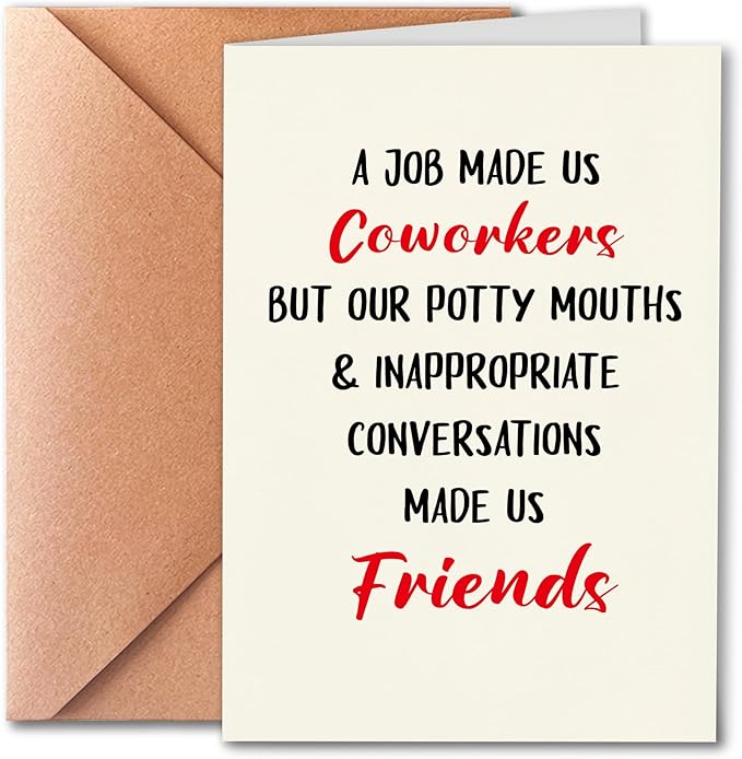Funny Farewell Card, A Job Makes Us Coworkers, Friends, Perfect For Coworkers, Bosses, Funny Leaving Cards for Him and Her, Leave A greeting Card for Your Best Friend At Work